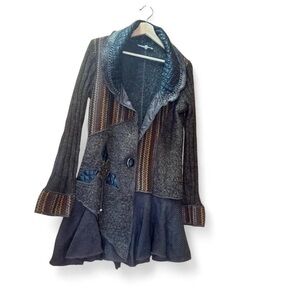 Sioni Size Medium Multicolor Asymmetrical Cardigan